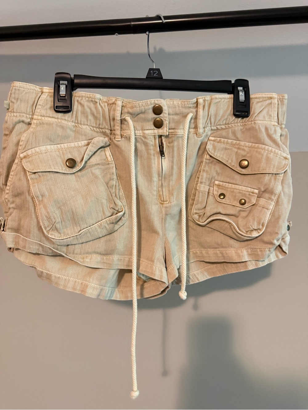 Free People Sandstone Waimea Slouchy Cargo Shorts with Drawstring